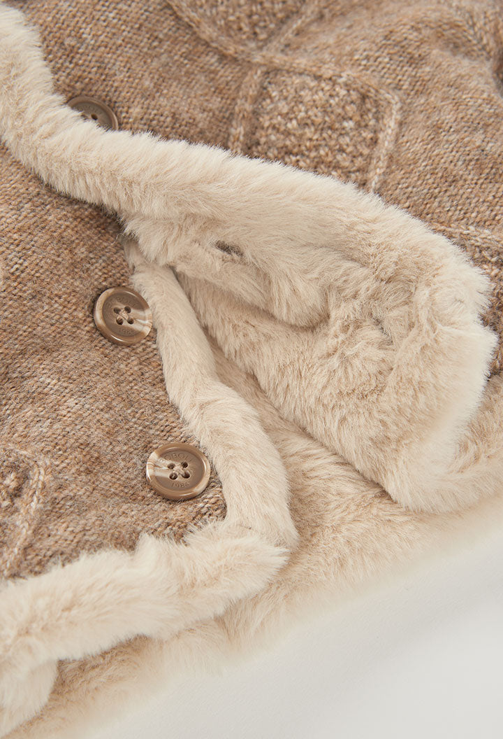 Chaqueta tricotosa reversible de bebé