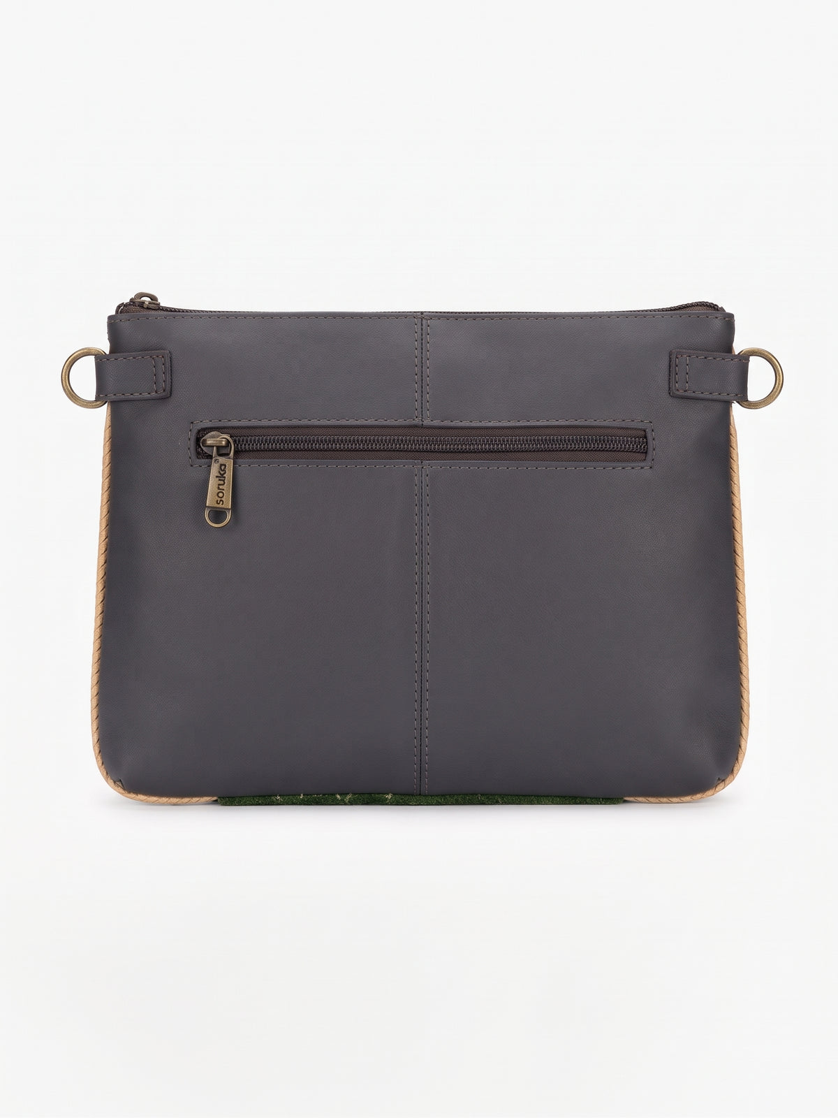 Bolso bandolera pana/piel verde