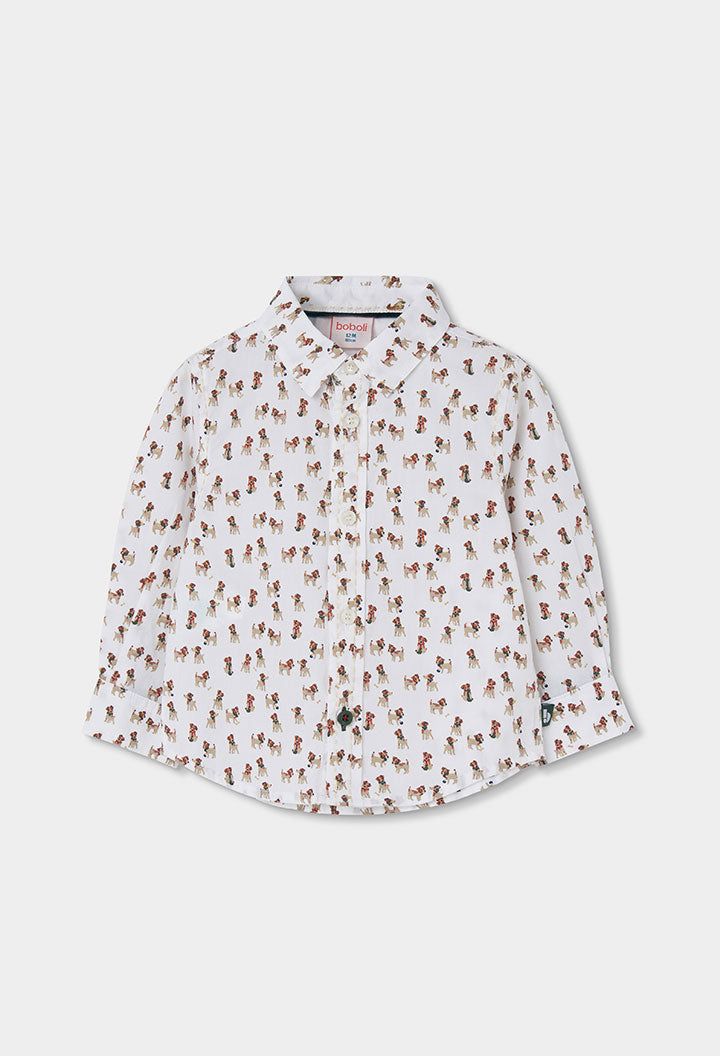 Camisa popelín estampado perritos niño