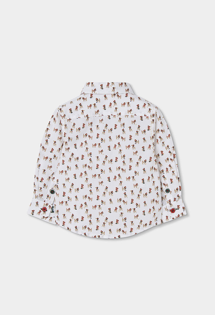 Camisa popelín estampado perritos niño