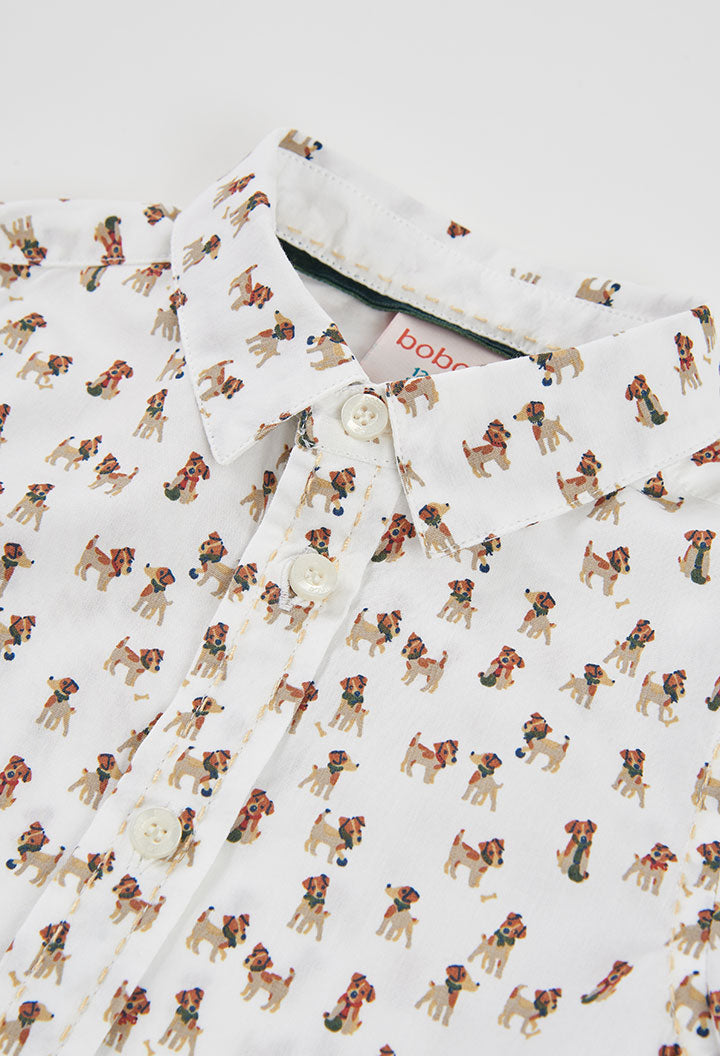 Camisa popelín estampado perritos niño