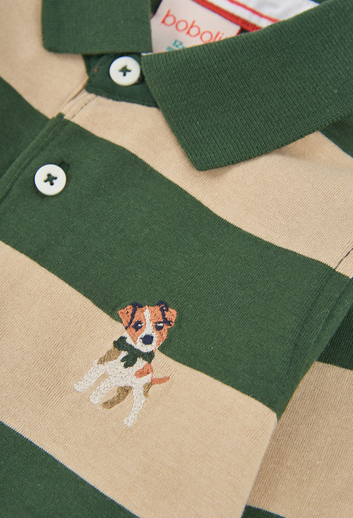 Polo botones frontales y bordado perrito niño