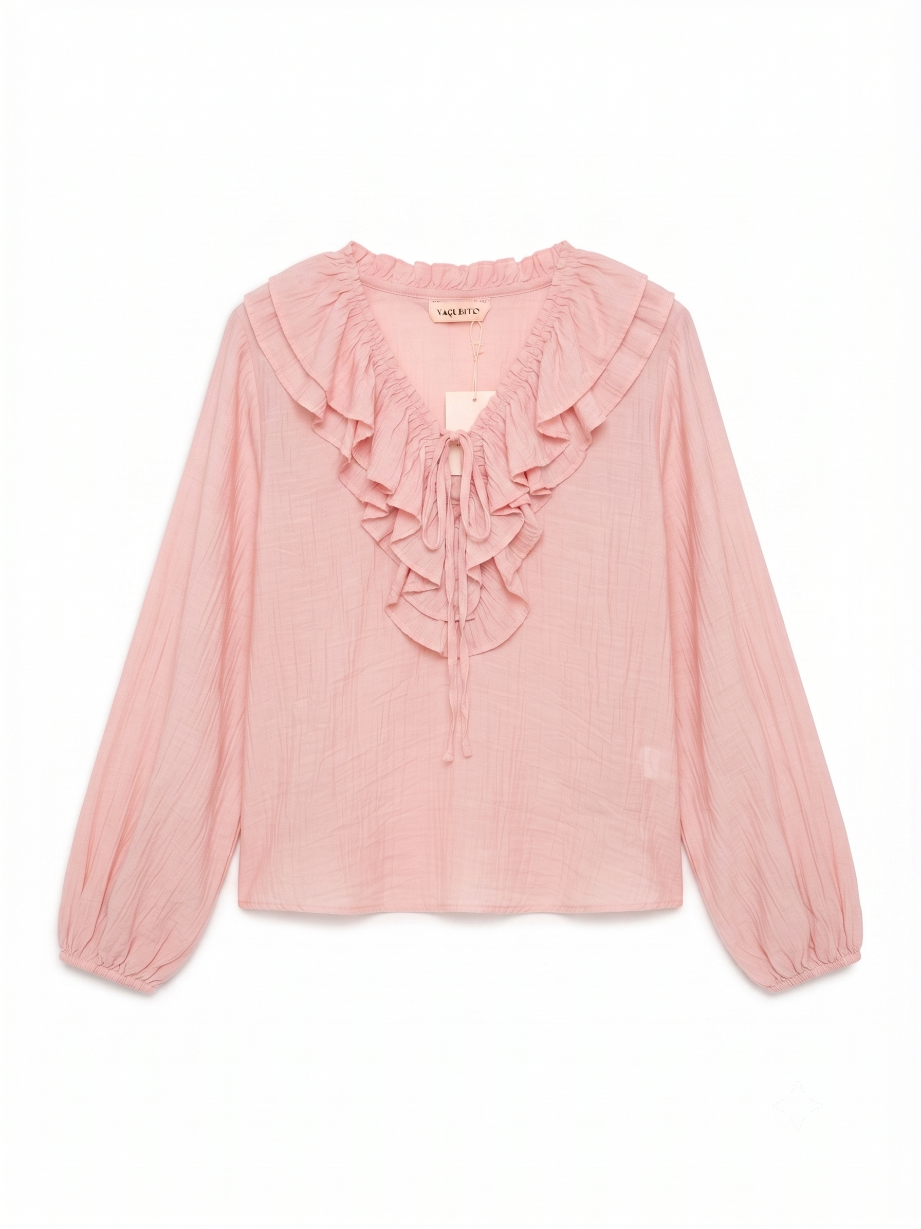 Blusa Romántica con Detalles de Volantes, chica.