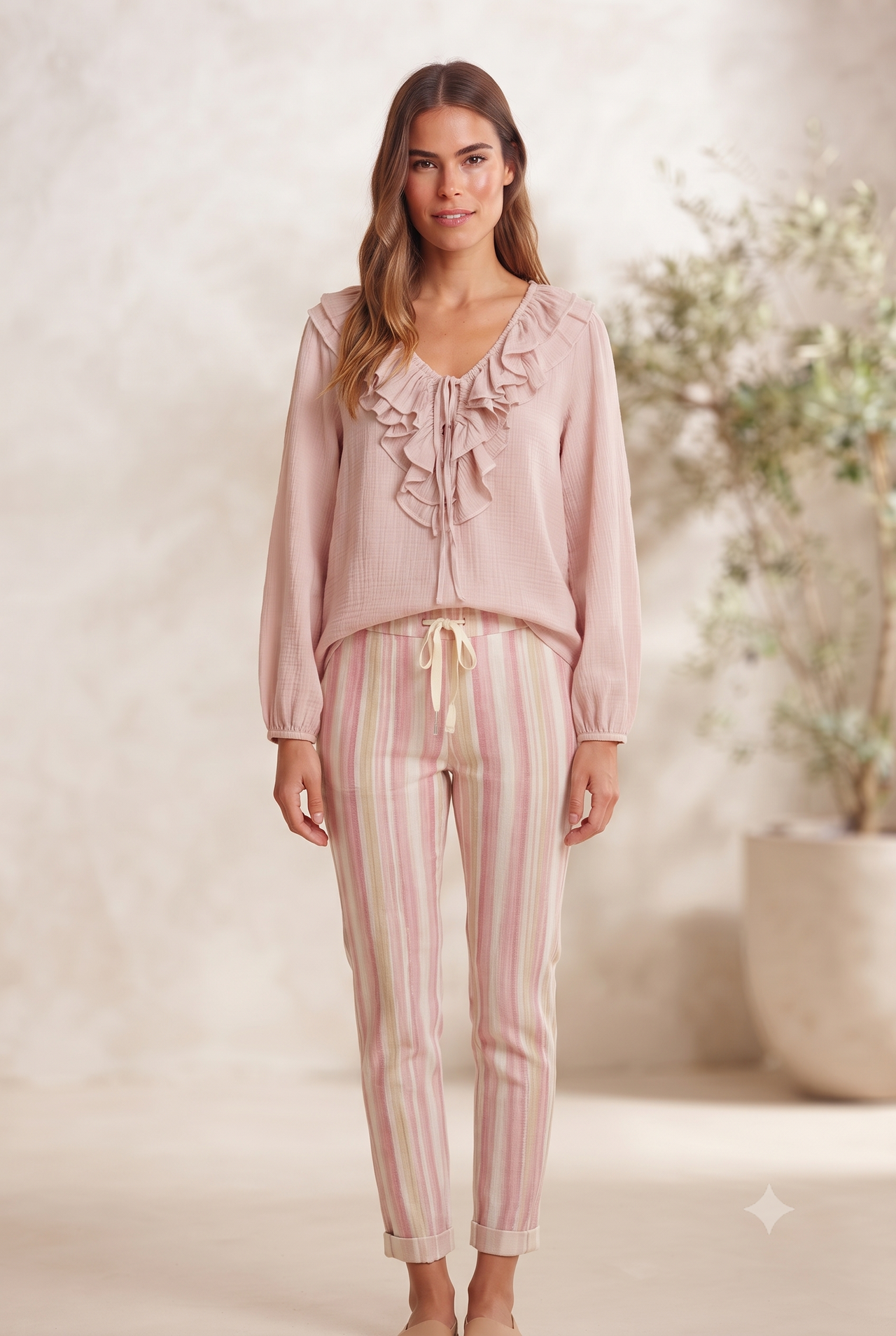 Blusa Romántica con Detalles de Volantes, chica.
