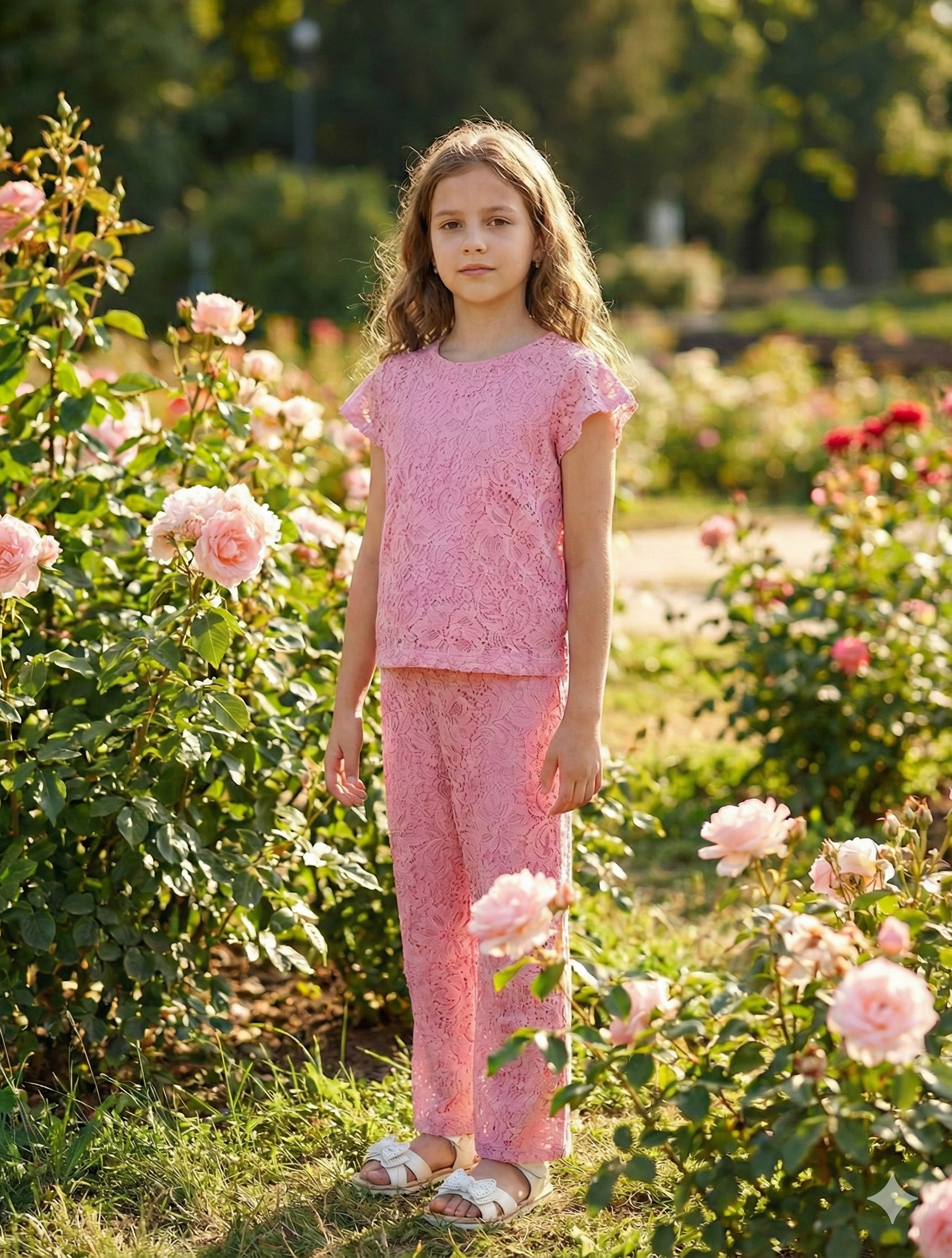 Conjunto Niña Calado Camiseta y Pantalón