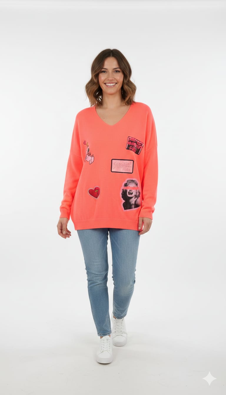 Jersey fluor pico oversize Snoopy