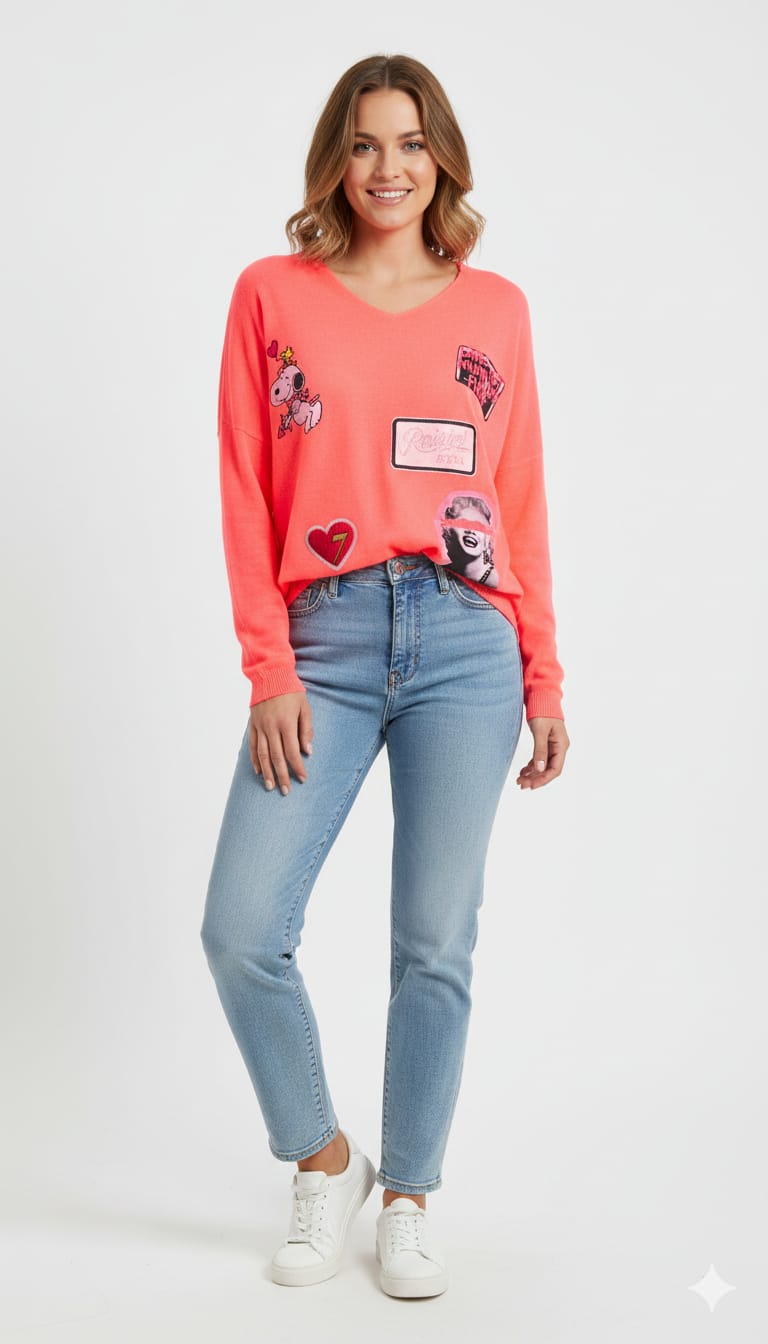 Jersey fluor pico oversize Snoopy