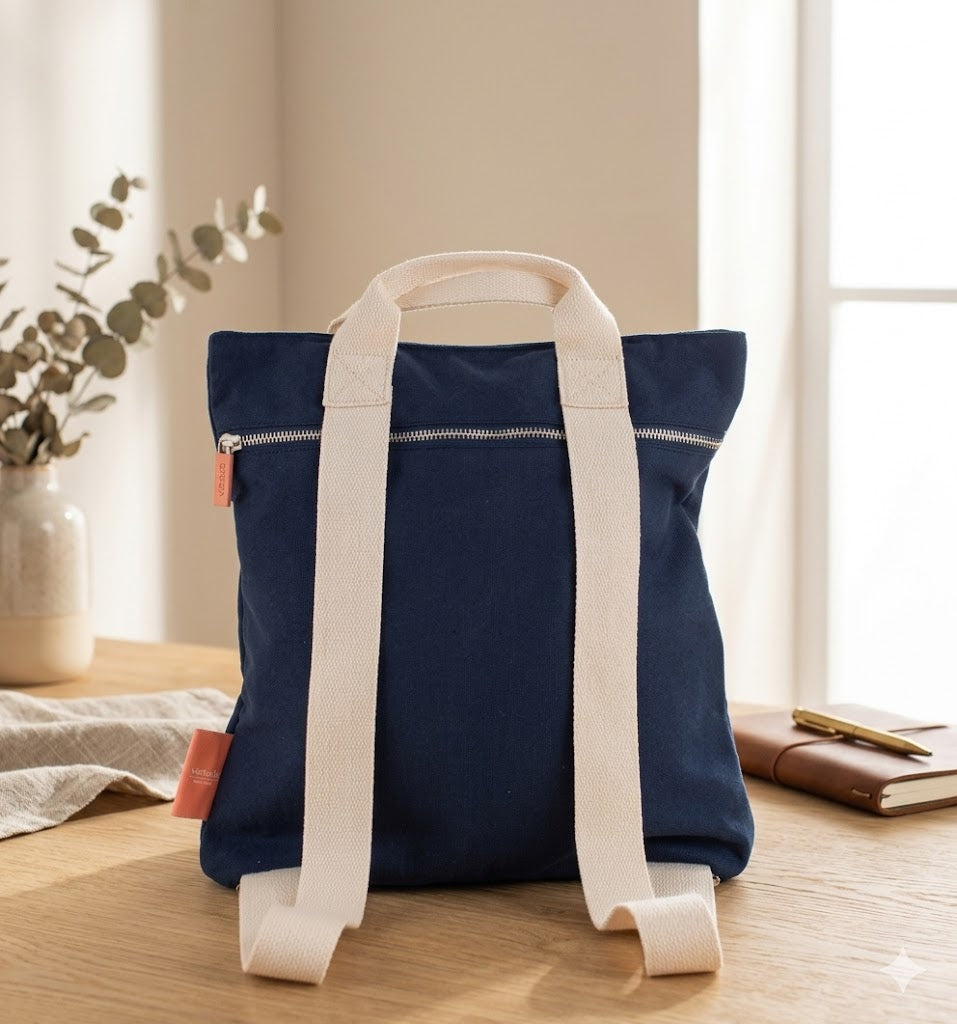 Mochila lona bordado