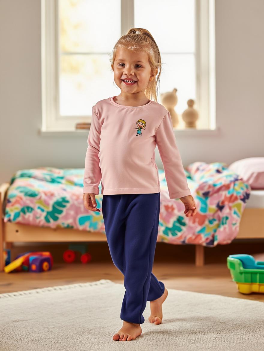 Pantalon Niña Felpa Marino