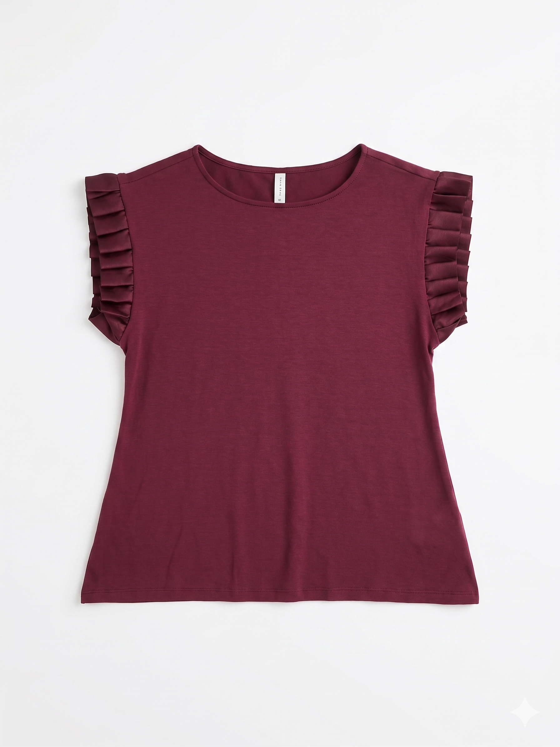 Camiseta volante manga mujer
