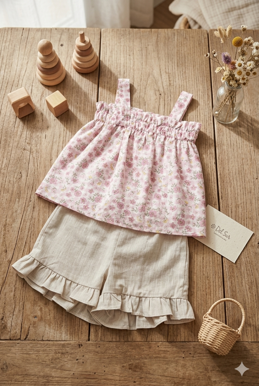 Conjunto niña blusa y short