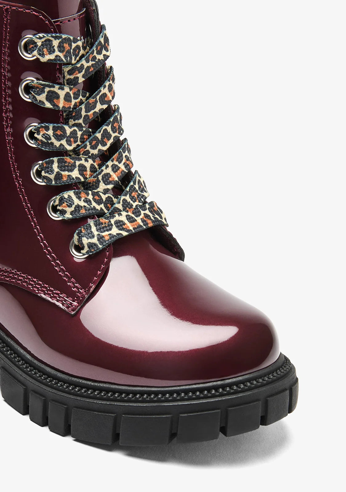 Bota militar charol granate