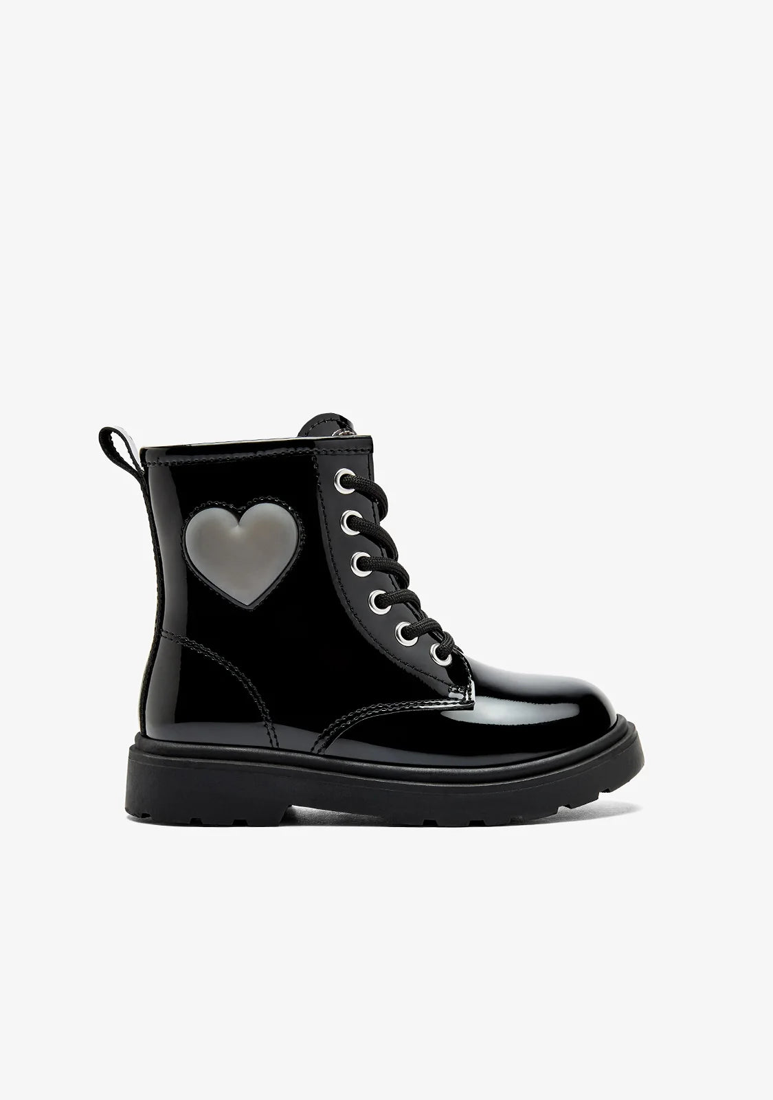 Bota militar charol con luces
