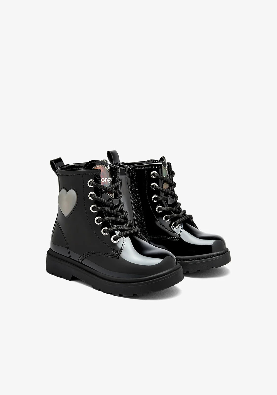 Bota militar charol con luces