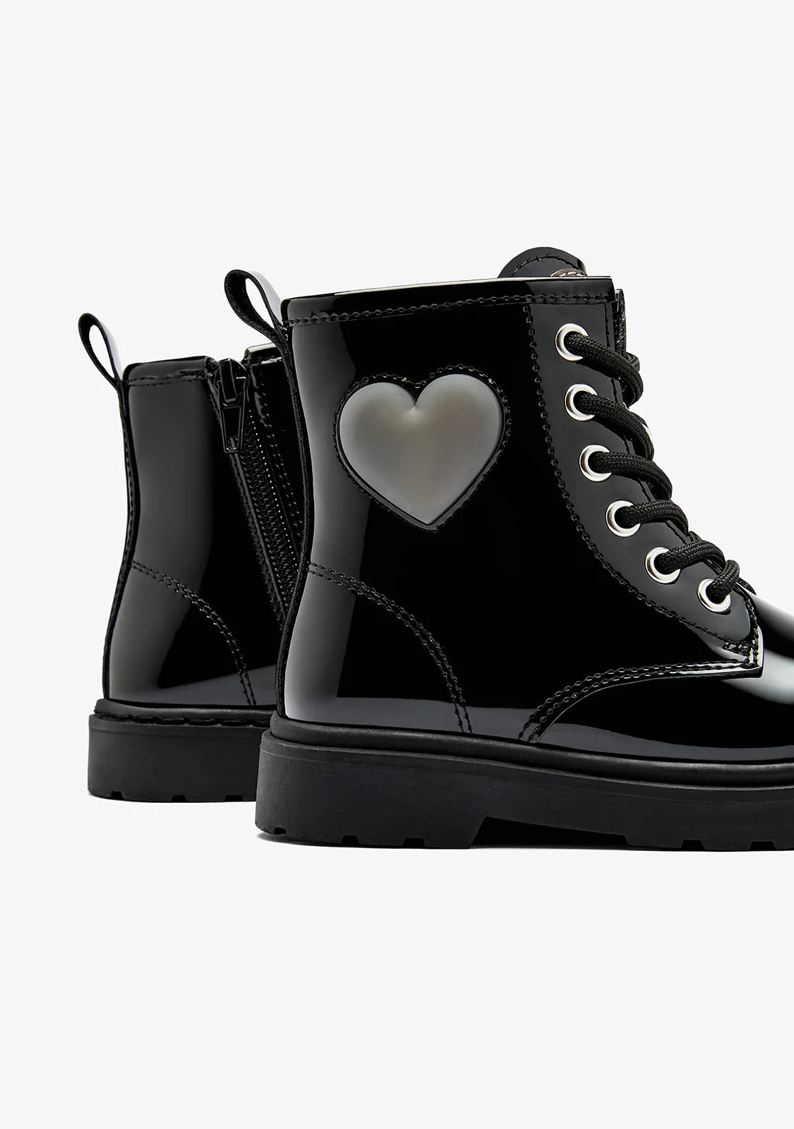 Bota militar charol con luces