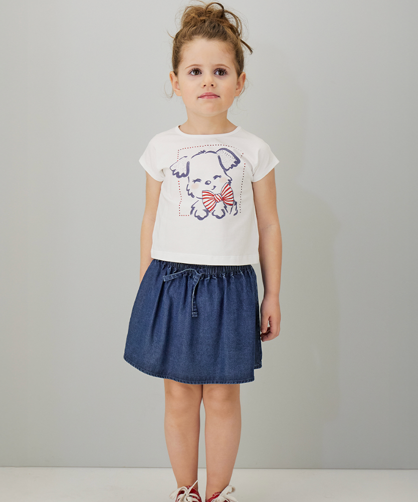 Conjunto niña camiseta y falda
