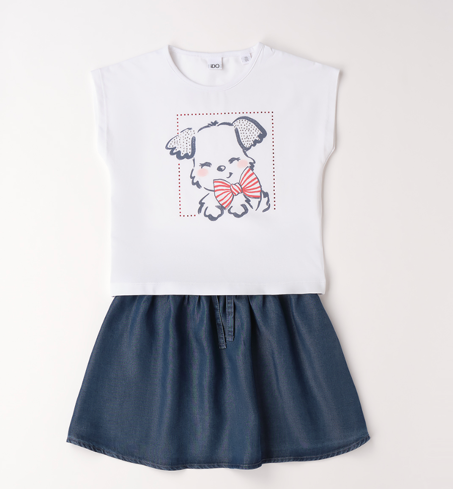 Conjunto niña camiseta y falda