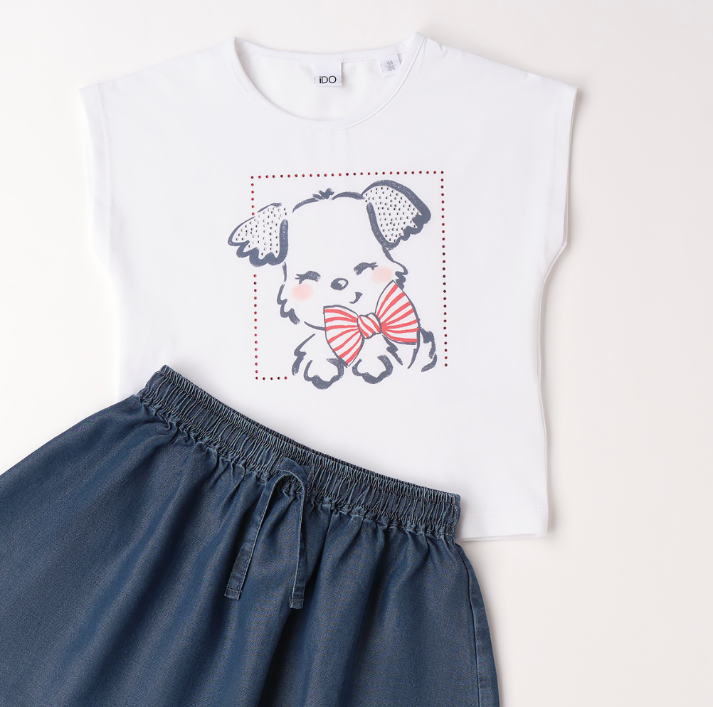 Conjunto niña camiseta y falda