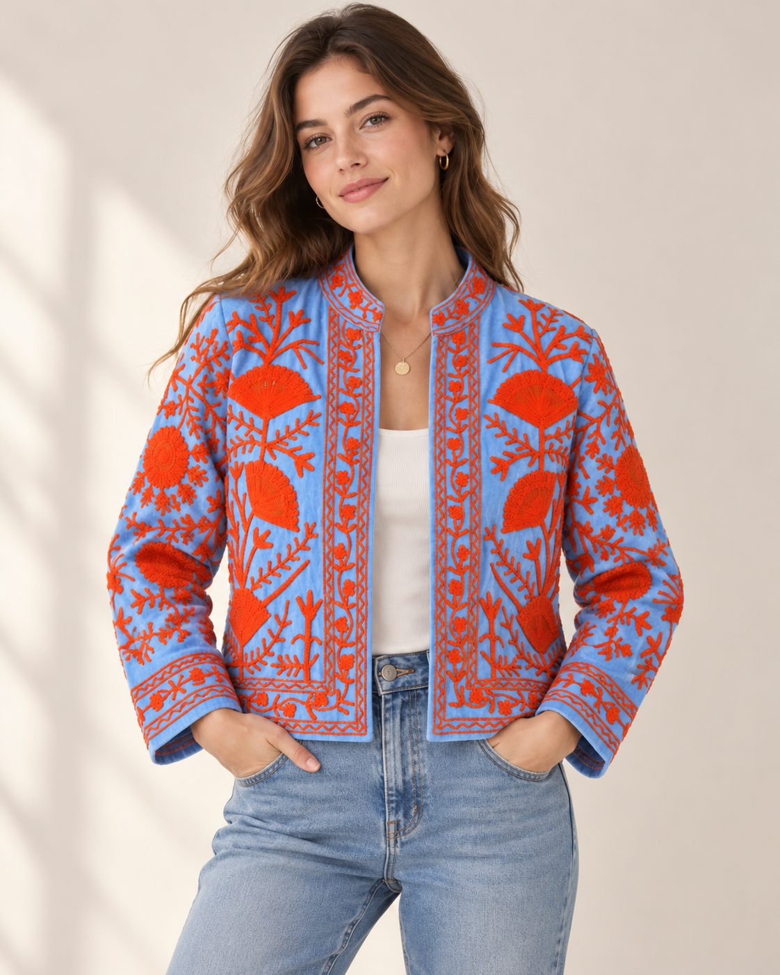 Chaqueta bordada mujer Suzani