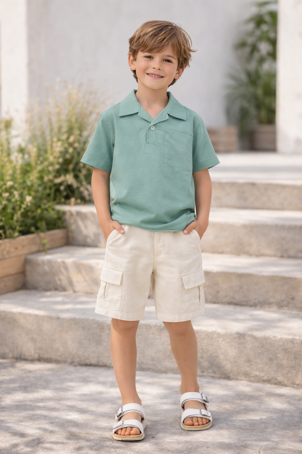 Bermudas niño de lino