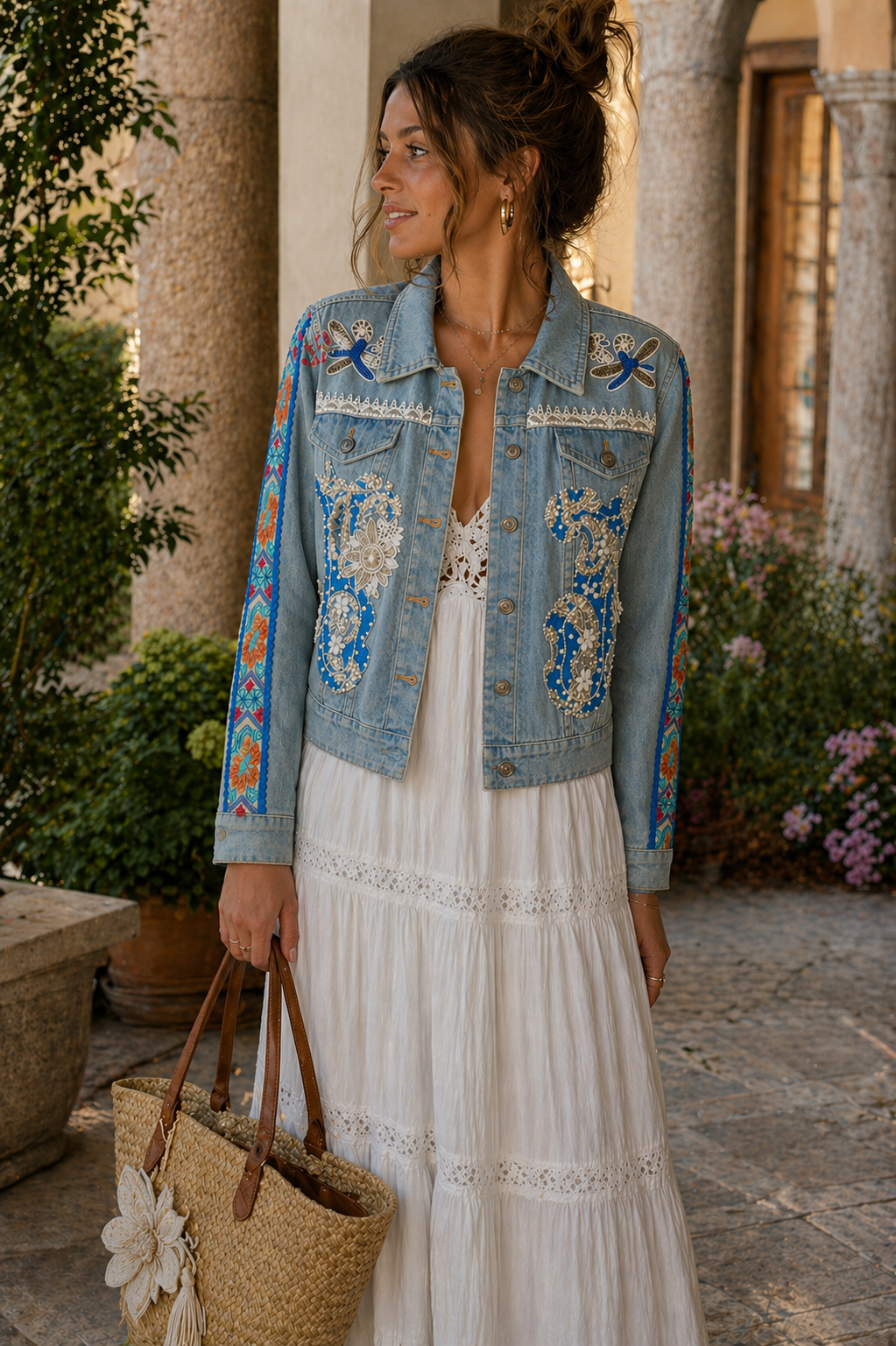 Chaqueta vaquera chica Boho