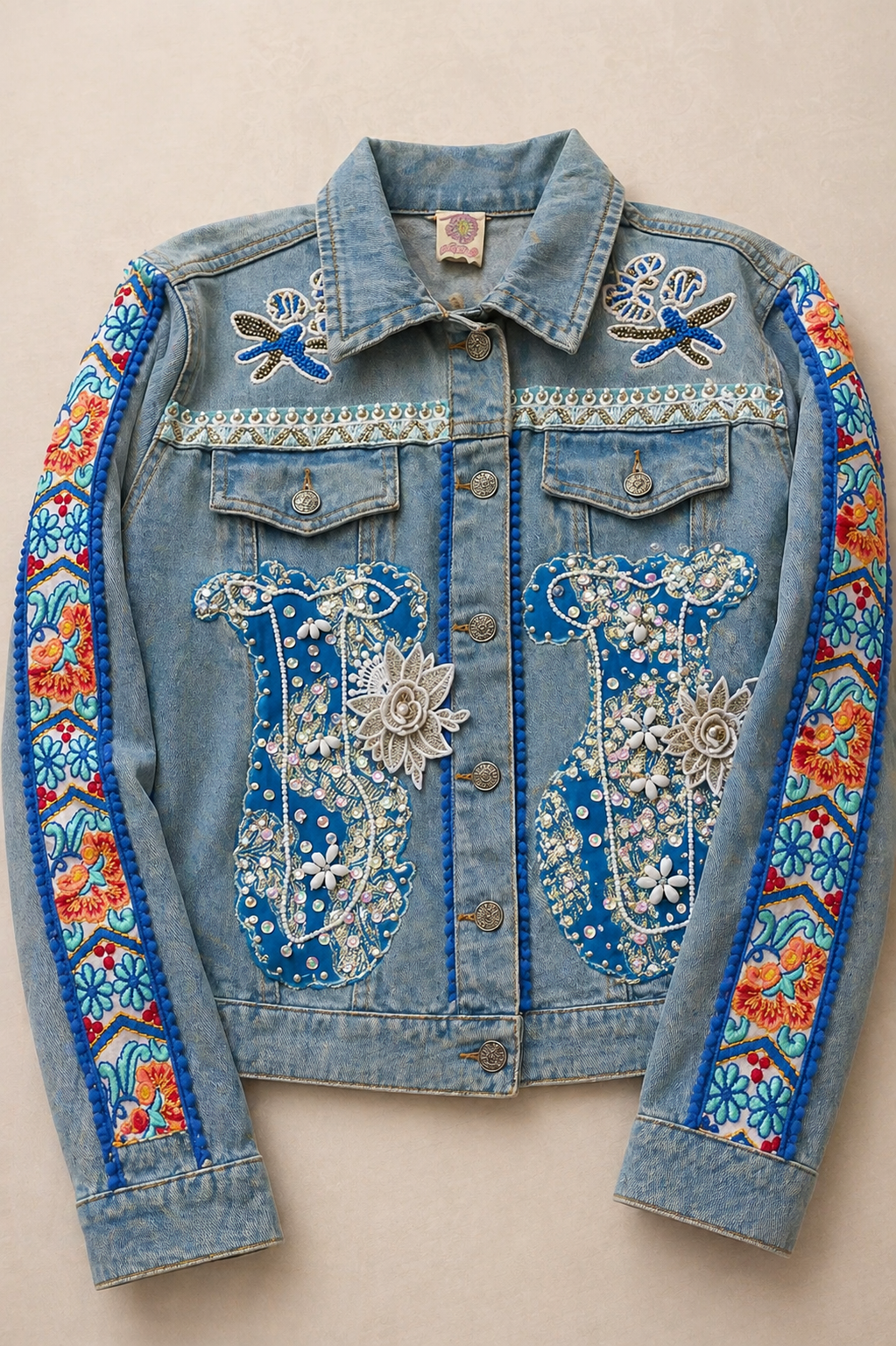 Chaqueta vaquera chica Boho