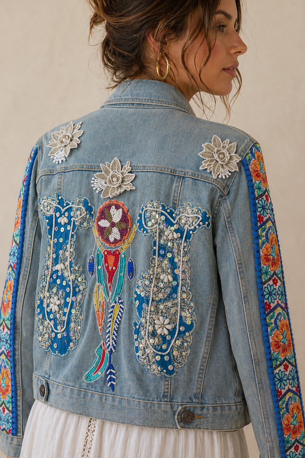 Chaqueta vaquera chica Boho