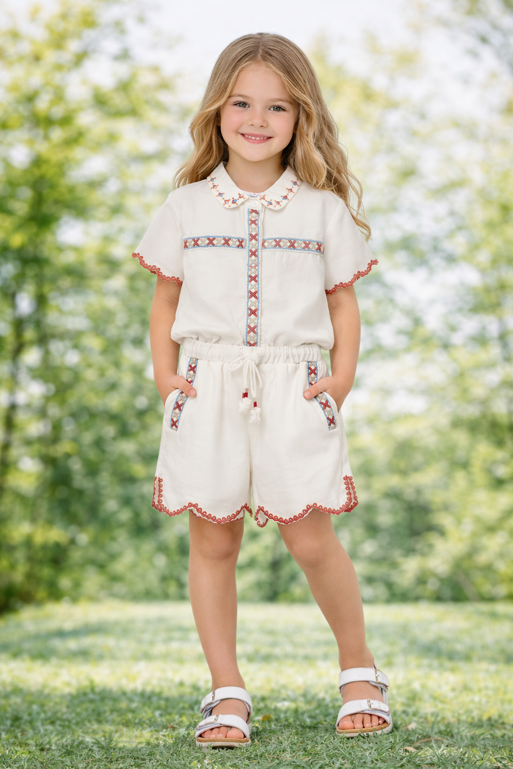 Bermudas niña  de tejido