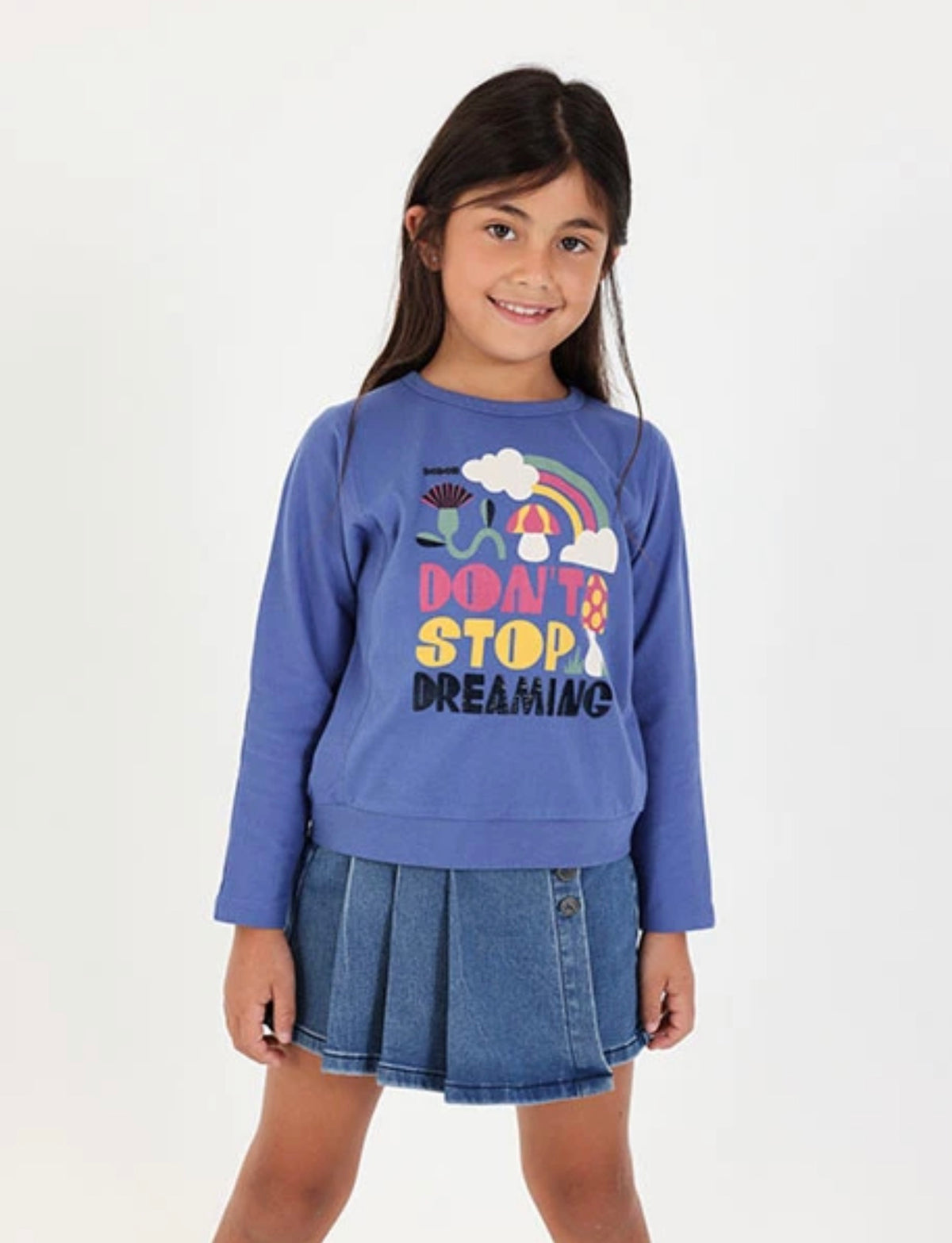 Falda denim punto de niña