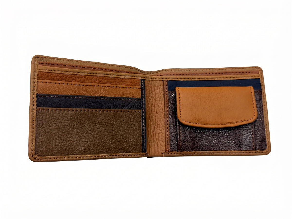 Cartera de chico piel ALAIN café