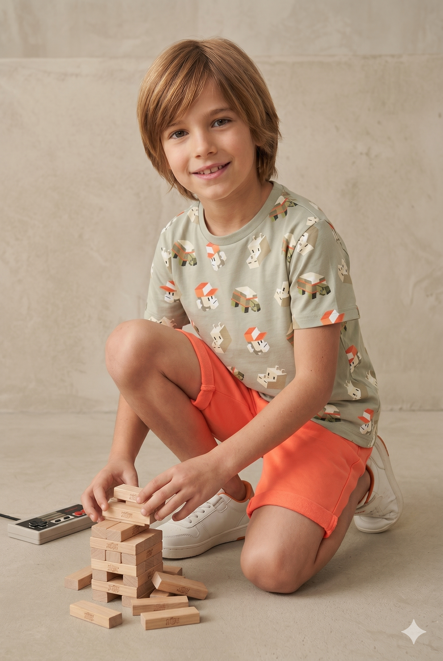 Conjunto 2 camisetas y bermuda niño