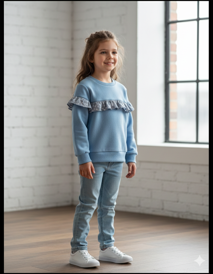 Sudadera azul lazo