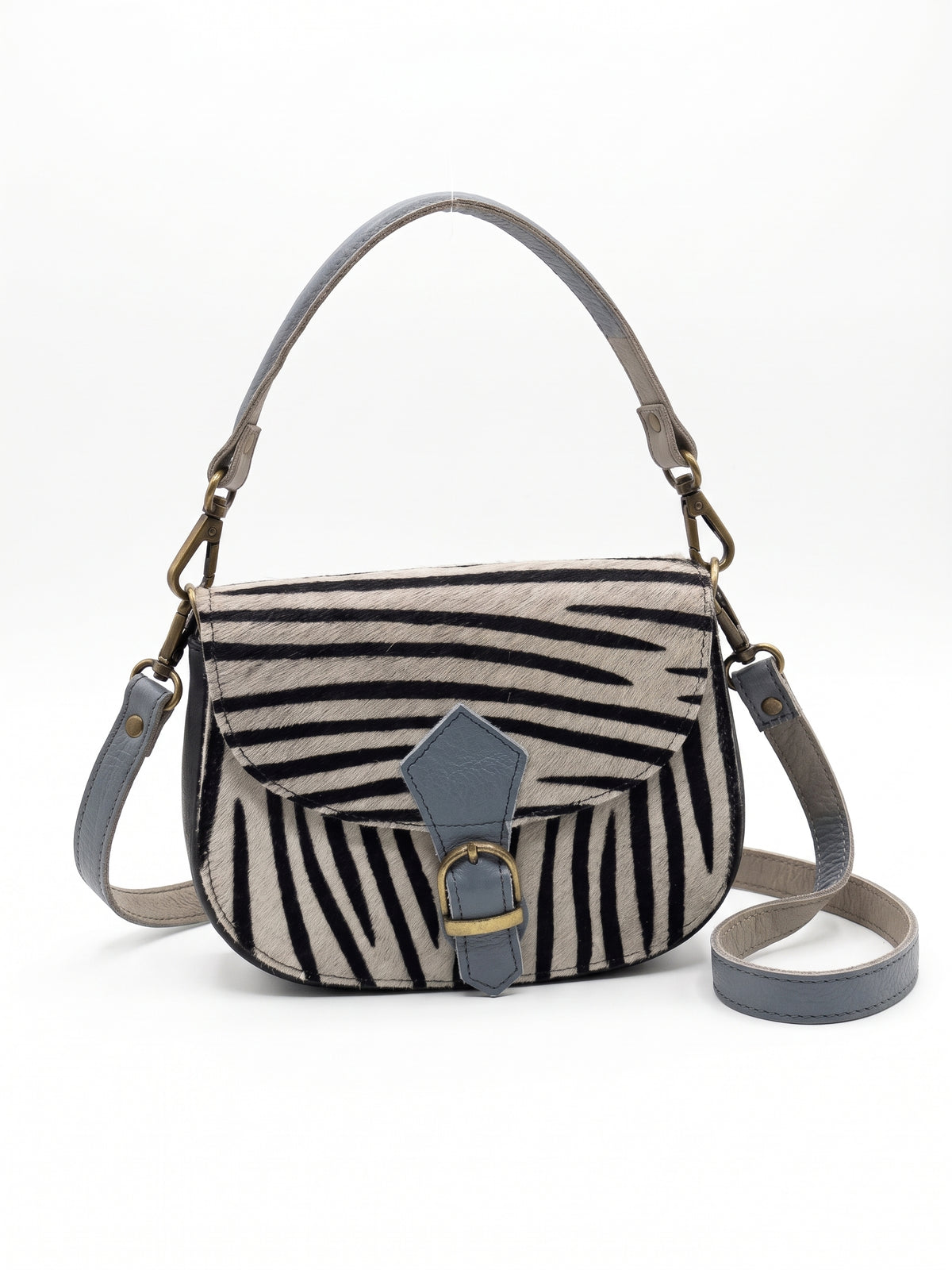 Bolso de piel bandolera cebra
