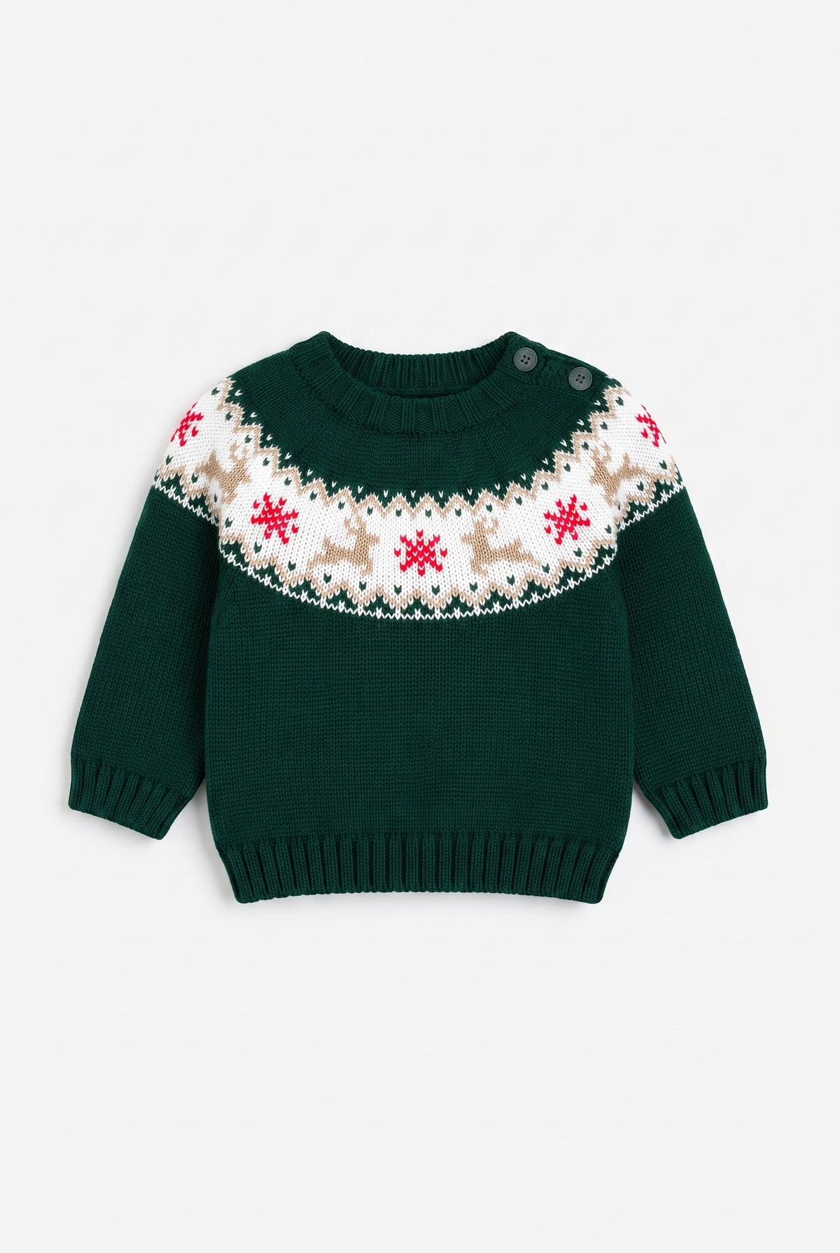 Jersey cenefas renos verde unisex