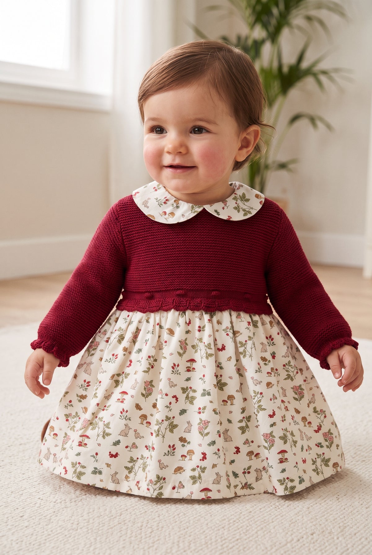 Vestido Setitas cuello bebe niña