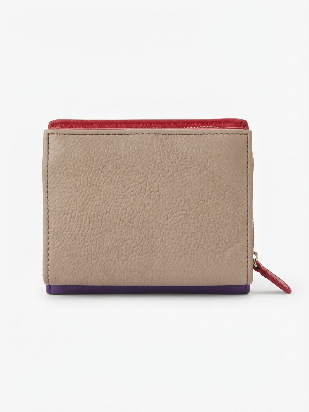 Cartera piel morado/rojo