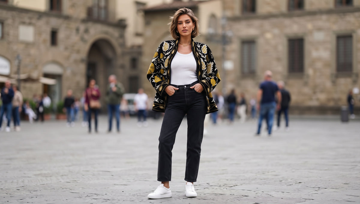 Chaqueta bordada mujer Suzani