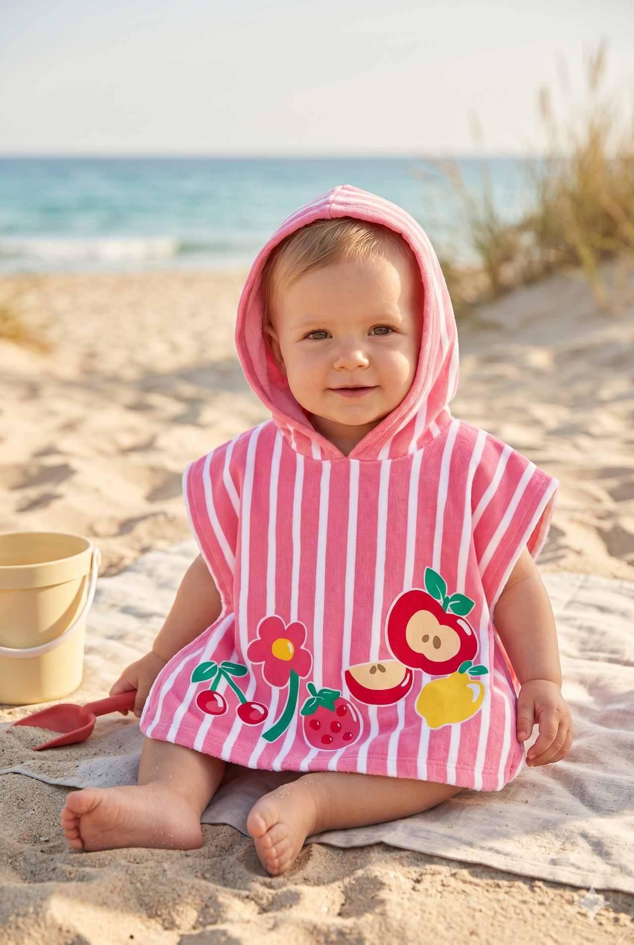 Toalla playa con capucha bebé