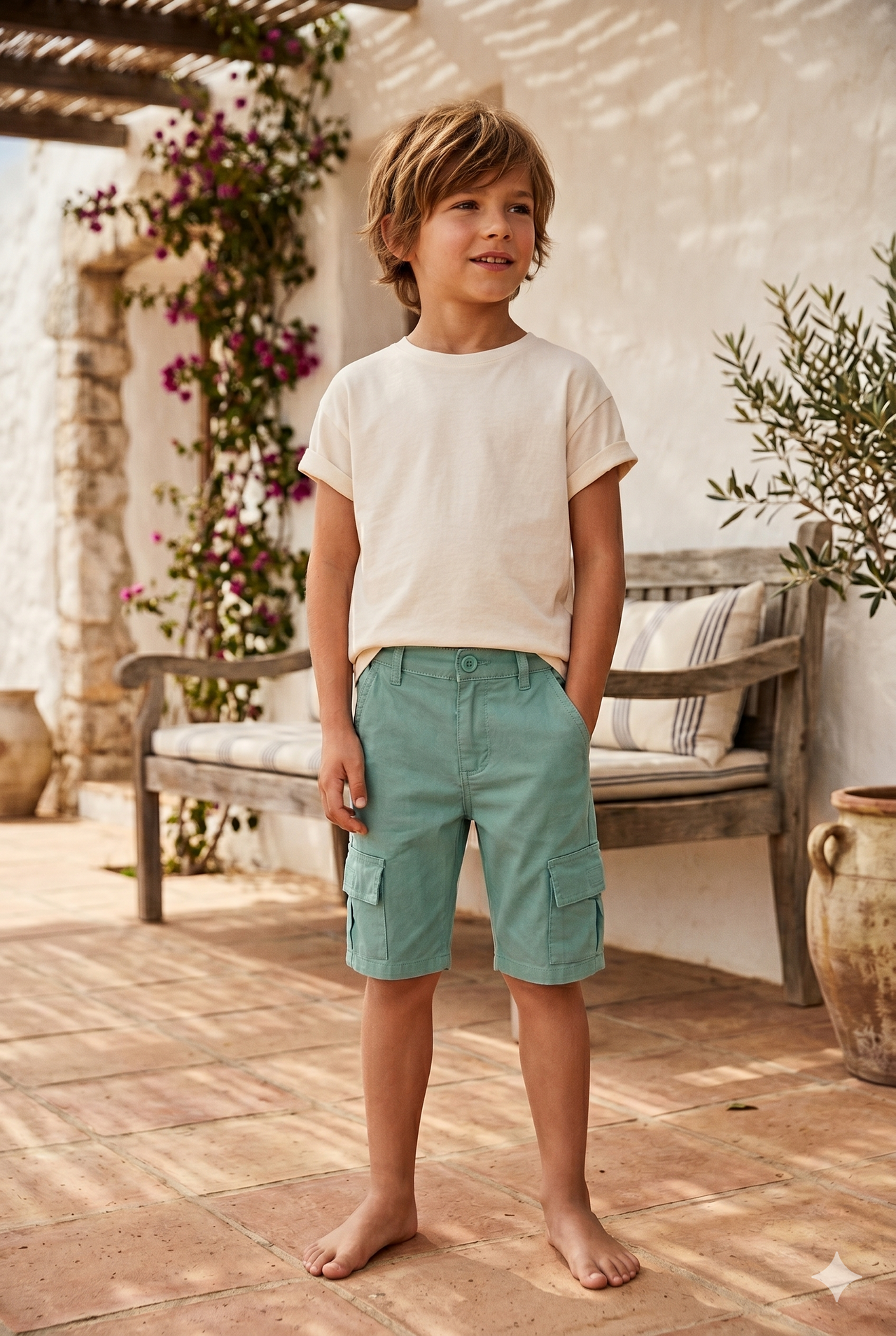 Bermudas niño de lino