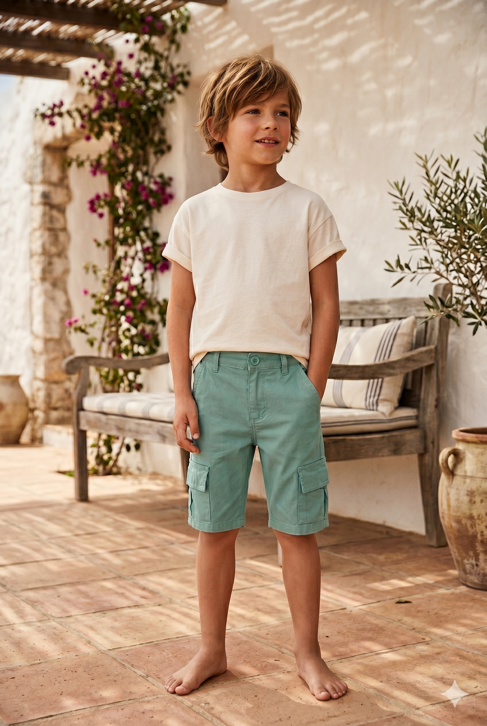 Bermudas niño de lino