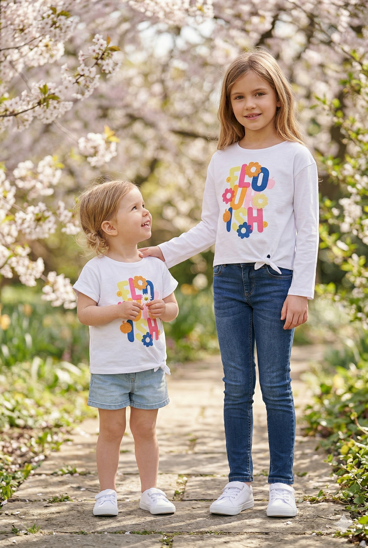 Camiseta punto manga larga de niña