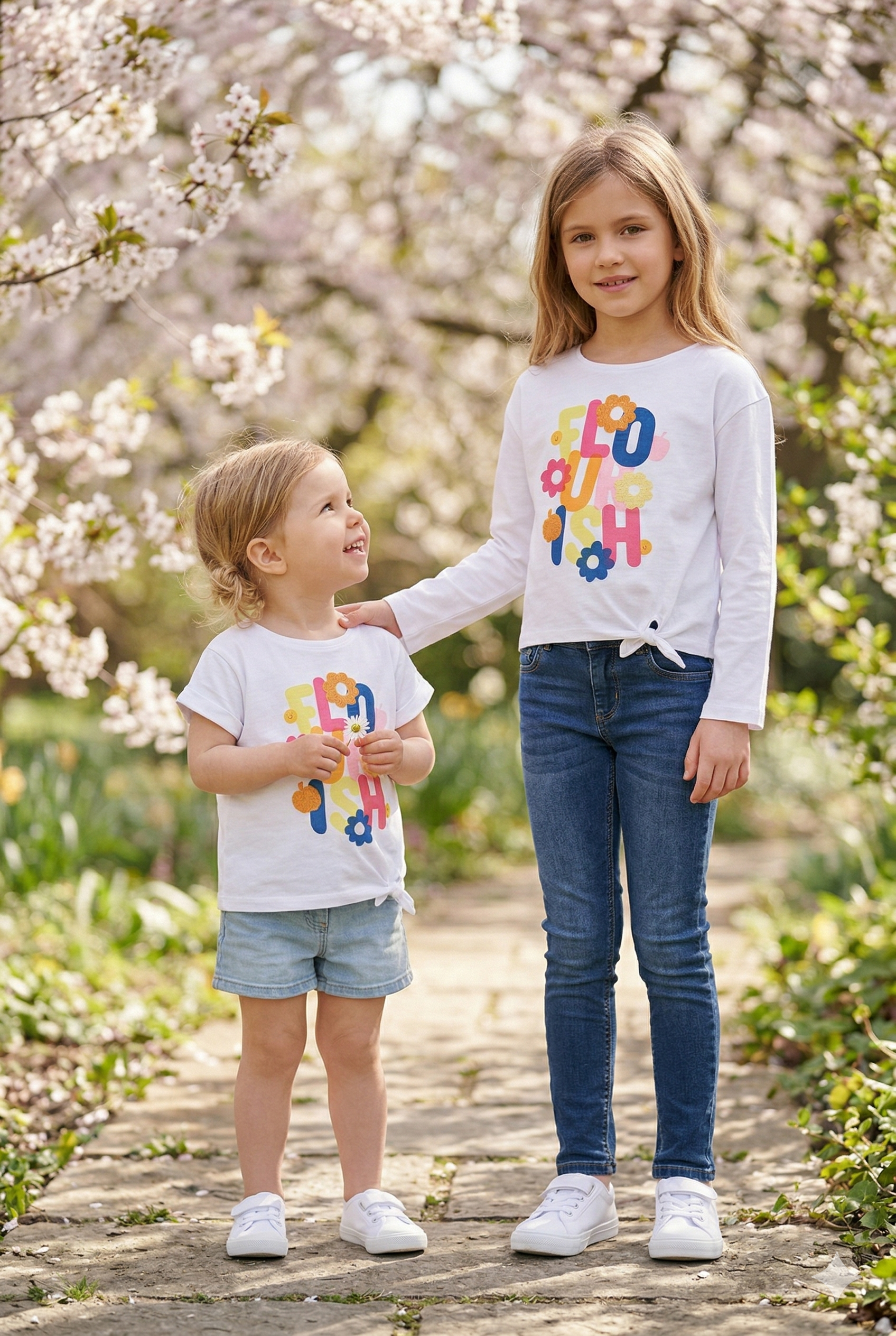 Camiseta punto manga larga de niña