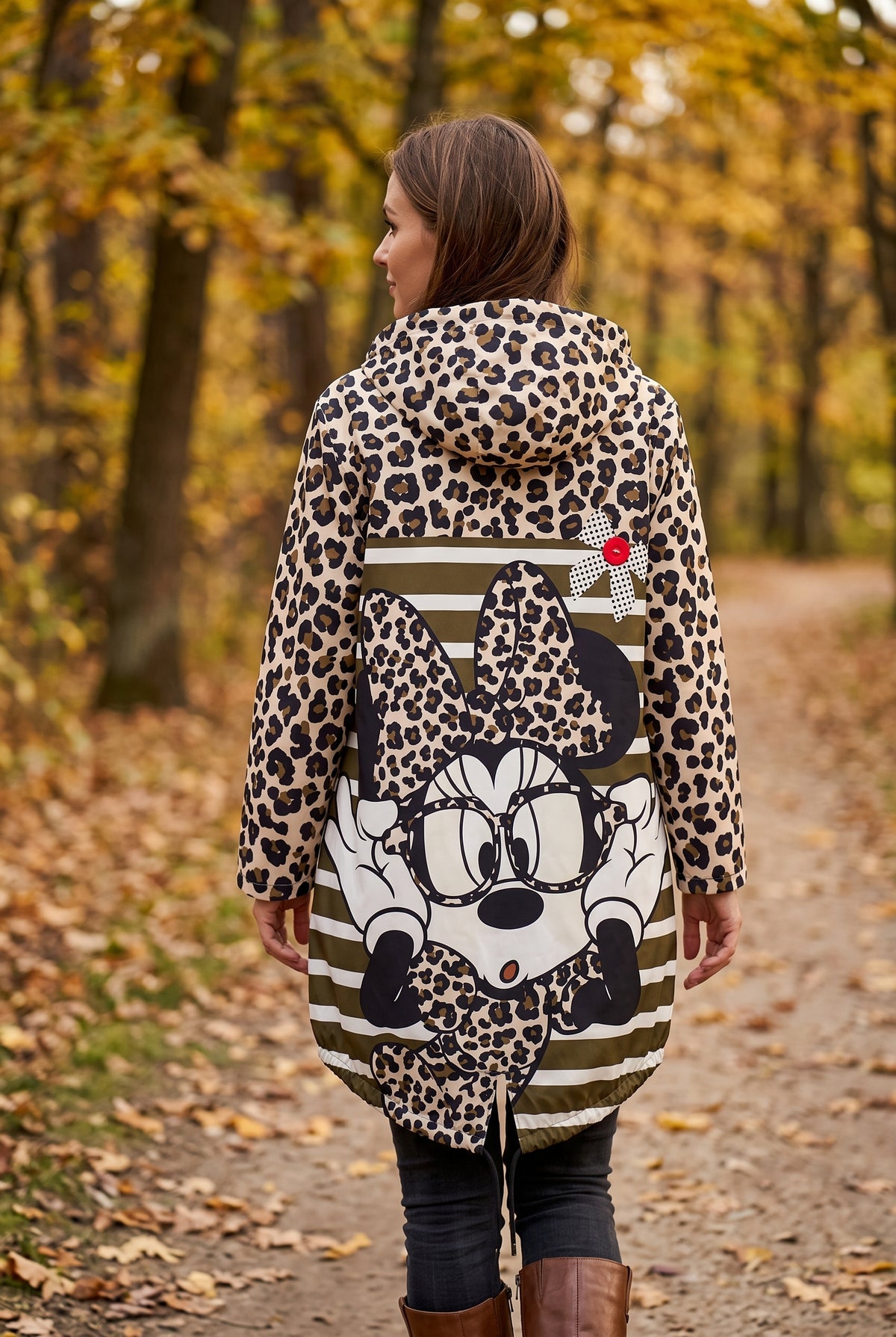 Chubasquero sin forro interior Minnie animal print mujer