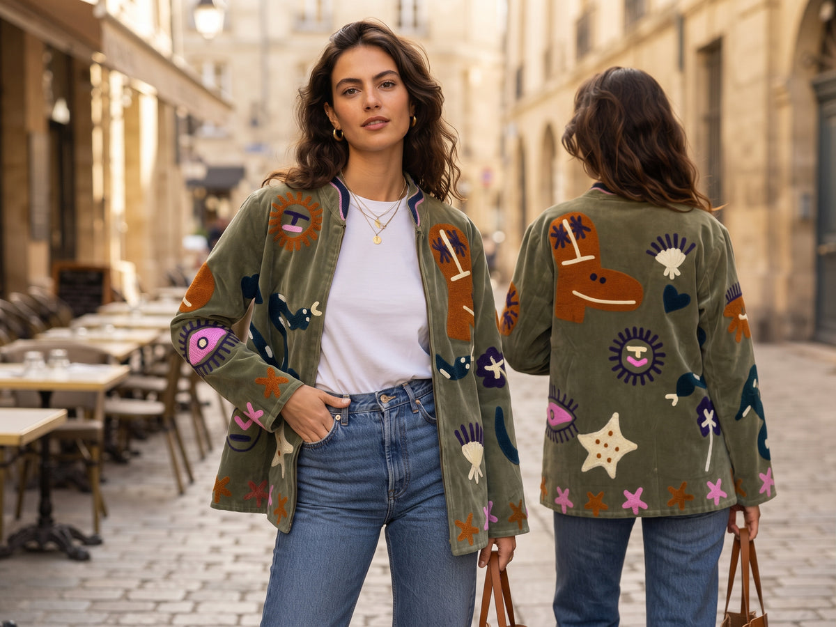 Chaqueta bordada mujer Suzani