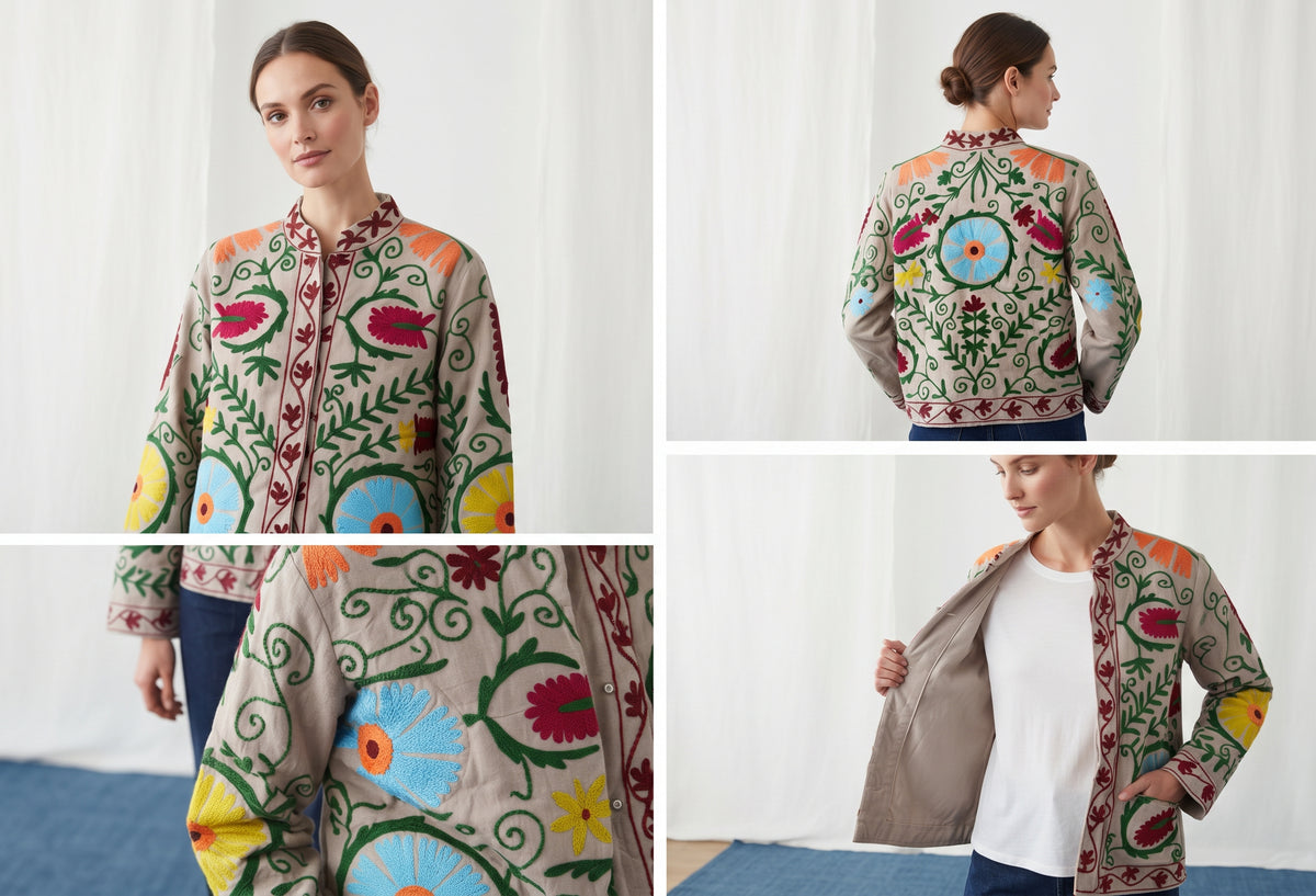 Chaqueta bordada mujer  Suzani