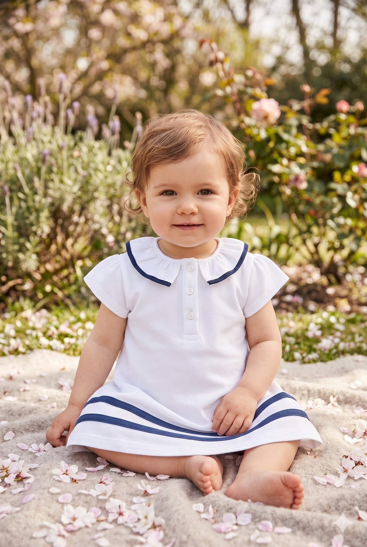 Vestido piqué de bebé niña