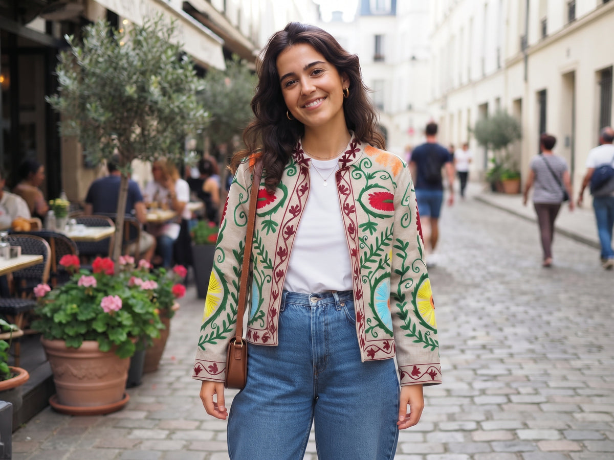 Chaqueta bordada mujer  Suzani