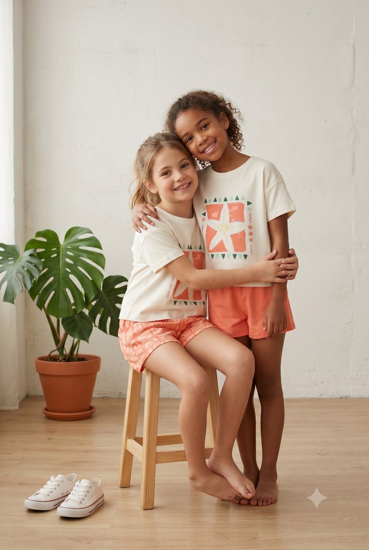 Camiseta manga corta estampada niña