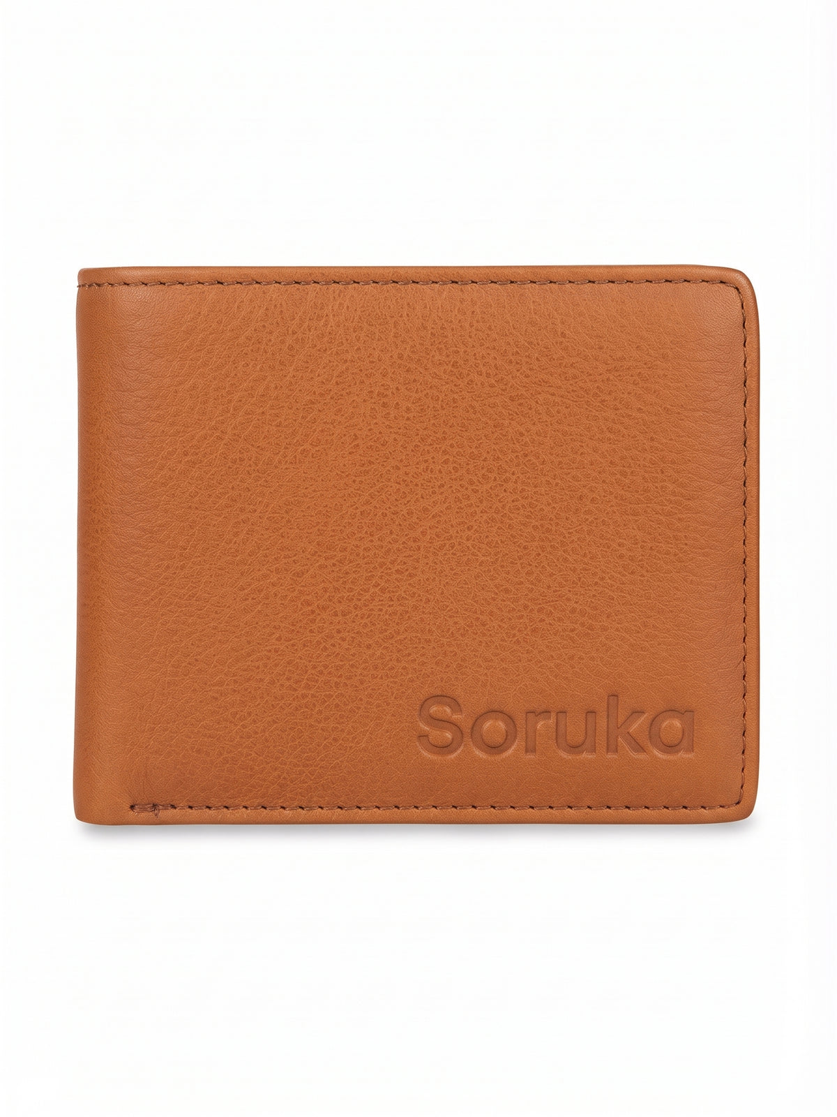Cartera de chico piel marrón liso