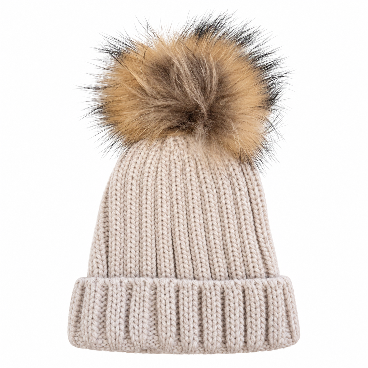 Gorro Pompon pelo piedra bebe